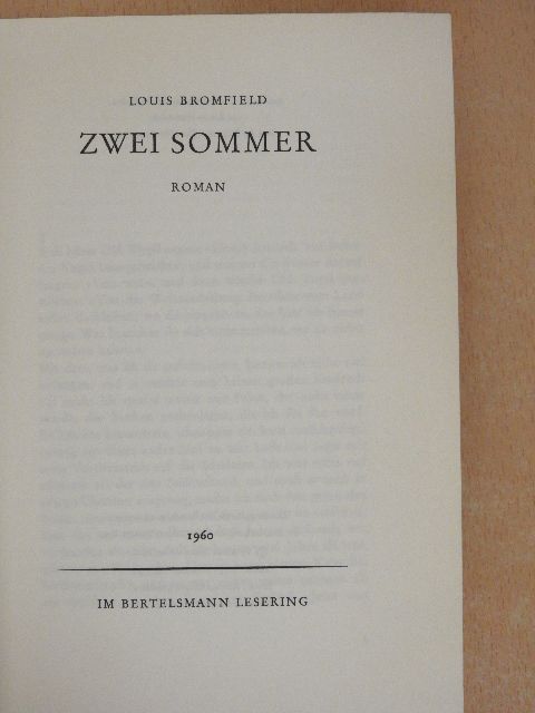 Louis Bromfield - Zwei Sommer [antikvár]