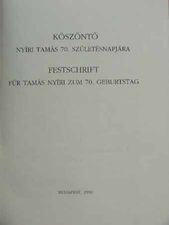 Adriaan Peperzak - Köszöntő Nyíri Tamás 70. születésnapjára [antikvár]