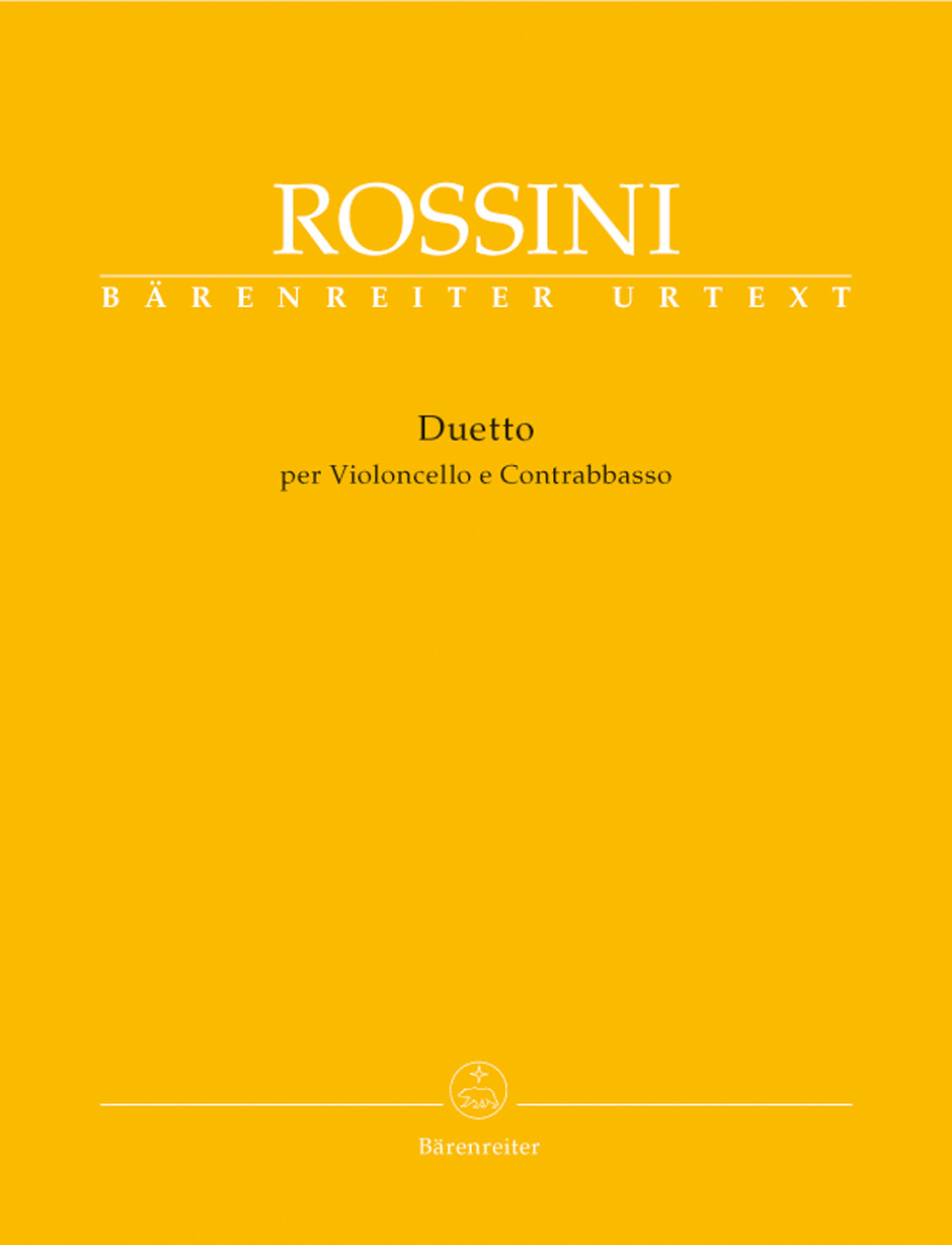 ROSSINI - DUETTO PER VIOLONCELLON E CONTRABASSO URTEXT (PHILIP GOSSETT)