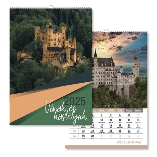 P4114-1709 - Naptár fali pd Várak kastélyok 30x42 cm 2025