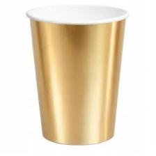 Elegáns arany színű papírpohár - 250 ml, 6 db-os