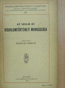 Az 1933-ik év irodalomtörténeti munkássága [antikvár]