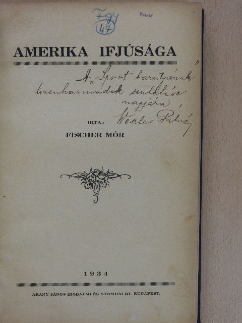 Fischer Mór - Amerika ifjúsága [antikvár]