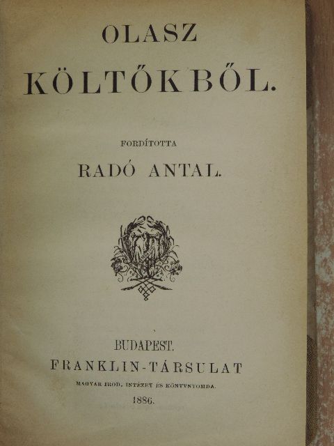 Aleardi - Olasz költőkből [antikvár]