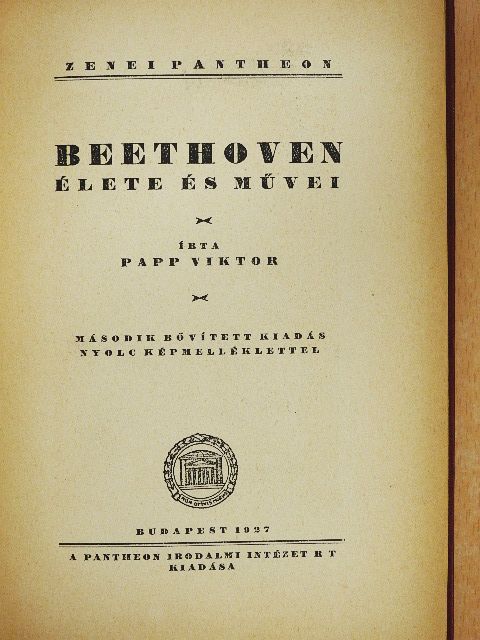 Papp Viktor - Beethoven élete és művei [antikvár]