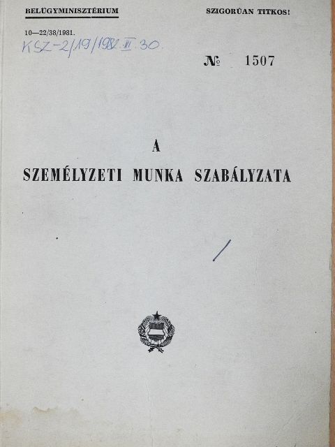 A személyzeti munka szabályzata [antikvár]