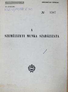 A személyzeti munka szabályzata [antikvár]