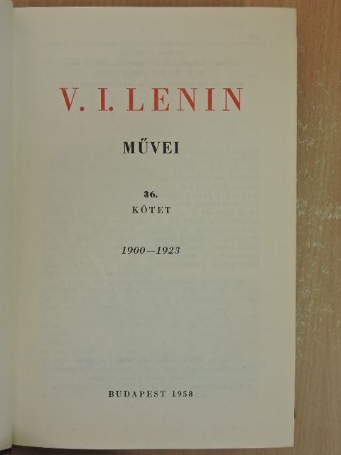 V. I. Lenin - V. I. Lenin művei 36. [antikvár]