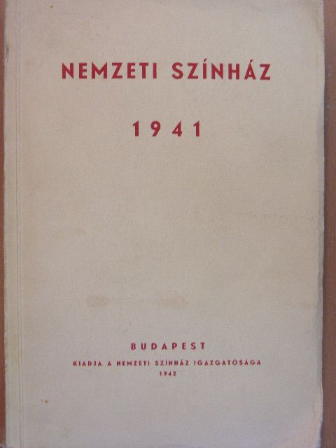 Hankissné Haraszti Jolán - Nemzeti Színház 1941 [antikvár]