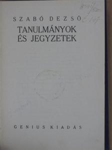 Szabó Dezső - Tanulmányok és jegyzetek [antikvár]