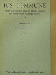 Gero Dolezalek - Veröffentlichungen des Max-Plnack-Instituts für Europäische Rechtgeschichte Frankfurt am Main III. (dedikált példány) [antikvár]