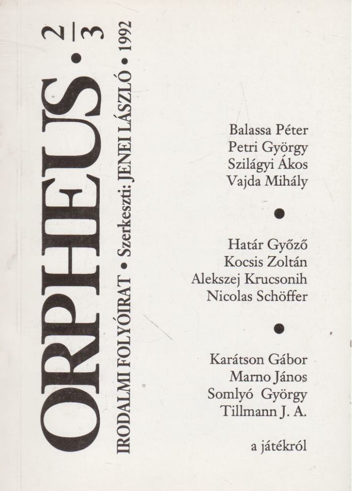 Jenei László, Zimonyi Zoltán - Orpheus III. évf. 2-3. szám [antikvár]