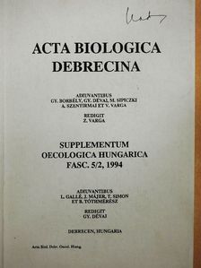 Dési I. - Acta Biologica Debrecina - Supplementum Oecologica Hungarica Fasc. 5/2, 1994 (töredék) [antikvár]