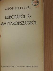 gróf Teleki Pál - Európáról és Magyarországról [antikvár]