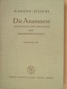 Dr. Harald Siems - Die Anamnese [antikvár]