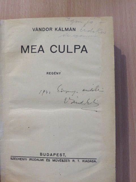 Vándor Kálmán - Mea Culpa (dedikált példány) [antikvár]
