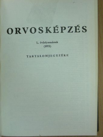 Dr. Ambrus Mária - Orvosképzés 1975. január-december/Supplementum [antikvár]