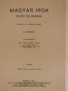 Dr. Gulyás Pál - Magyar írók élete és munkái II. (töredék) [antikvár]