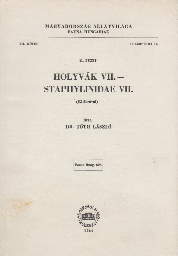 Holyvák VII. - Staphylinidae VII. [antikvár]