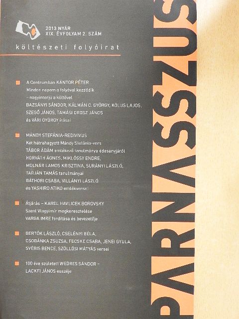 Horváth Ágnes - Parnasszus 2013. nyár [antikvár]