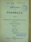 O. Schumm - Archiv der Pharmazie 1909 [antikvár]