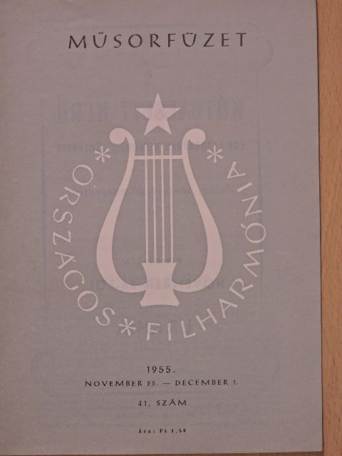 Országos Filharmónia Műsorfüzet 1955/41. [antikvár]