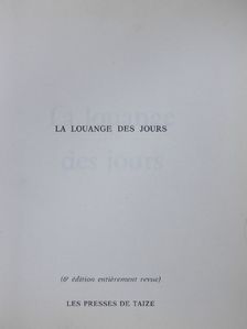 La louange des jours [antikvár]