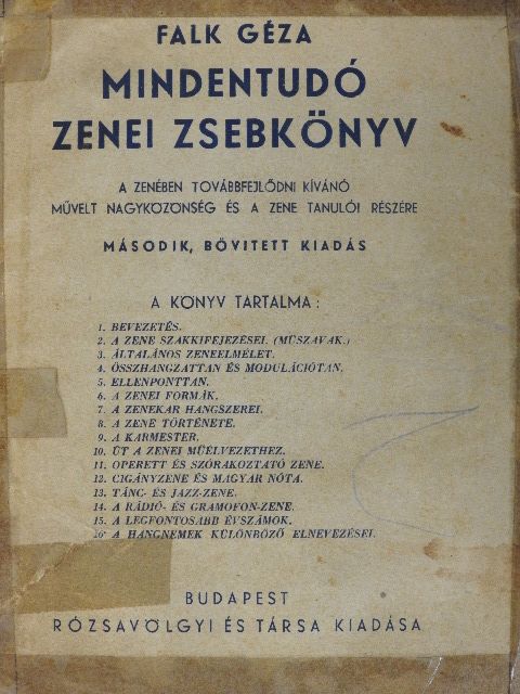 Falk Géza - Mindentudó zenei zsebkönyv [antikvár]
