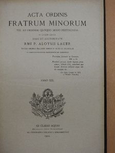 Acta Ordinis Fratrum Minorum Ianuarii-Decembris 1900 [antikvár]