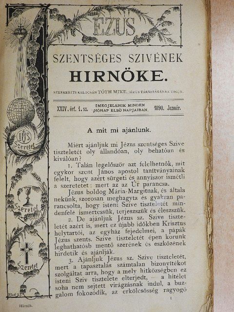 Bányik Ignácz - Jézus Szentséges Szivének Hirnöke 1890. január-deczember/Mária-Kert 1890. január-deczember [antikvár]