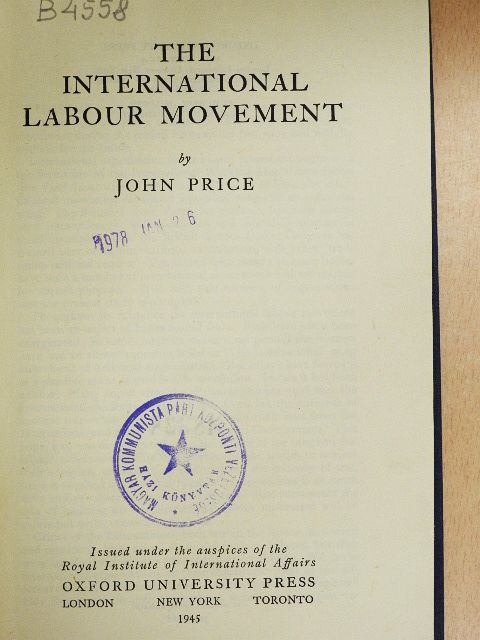 John Price - The International Labour Movement [antikvár]