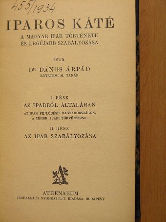 Dr. Dános Árpád - Iparos káté [antikvár]