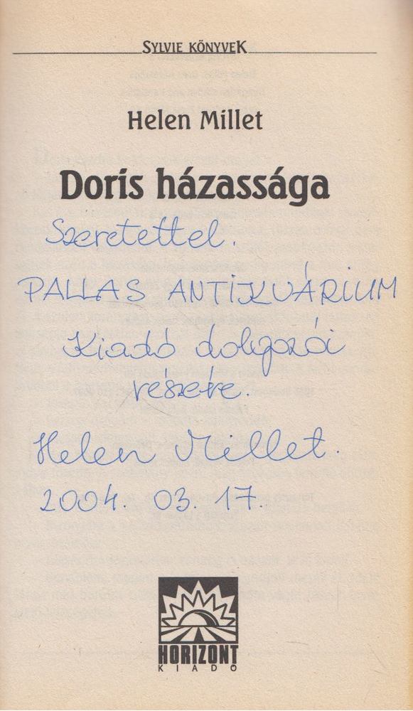 Helen Millet - Doris házassága (dedikált) [antikvár]