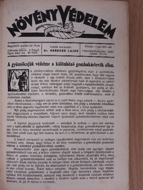 Dr. Bernátsky Jenő - Növényvédelem 1927. (nem teljes évfolyam)/Kertészet 1927. (nem teljes évfolyam) [antikvár]