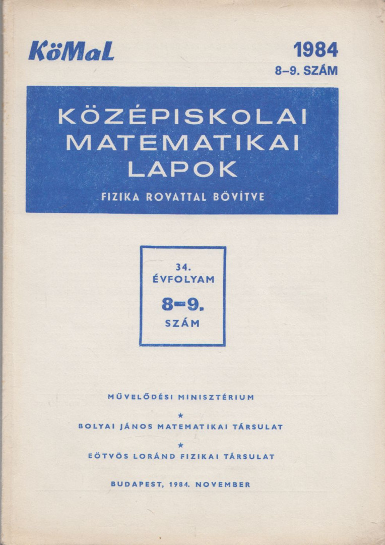 Fried Ervinné - Középiskolai matematikai lapok 1982/8-9. szám [antikvár]