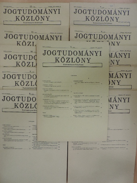 Ádám Antal - Jogtudományi Közlöny 1987. (nem teljes évfolyam) [antikvár]