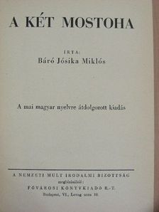 Báró Jósika Miklós - A két mostoha [antikvár]