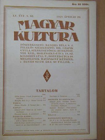 B. B. - Magyar Kultúra 1928. április 20. [antikvár]
