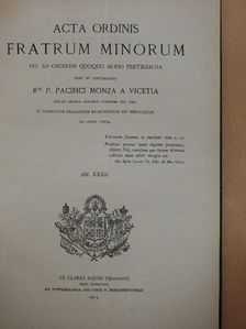 Acta Ordinis Fratrum Minorum Ianuarii-Decembris 1913 [antikvár]