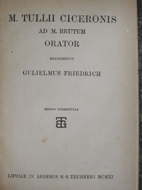 M. Tullius Cicero - M. Tullii Ciceronis ad M. Brutum Orator [antikvár]