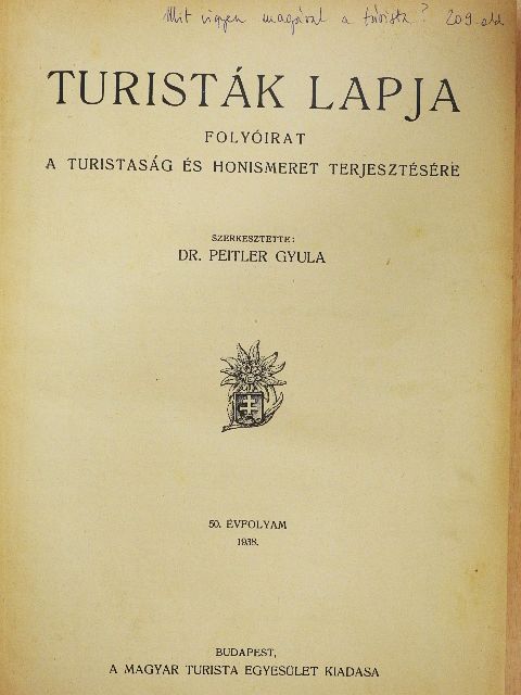 Babós Imre - Turisták lapja 1938. (nem teljes évfolyam) [antikvár]