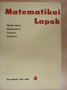 Bezdek Károly - Matematikai Lapok 1980/4. [antikvár]
