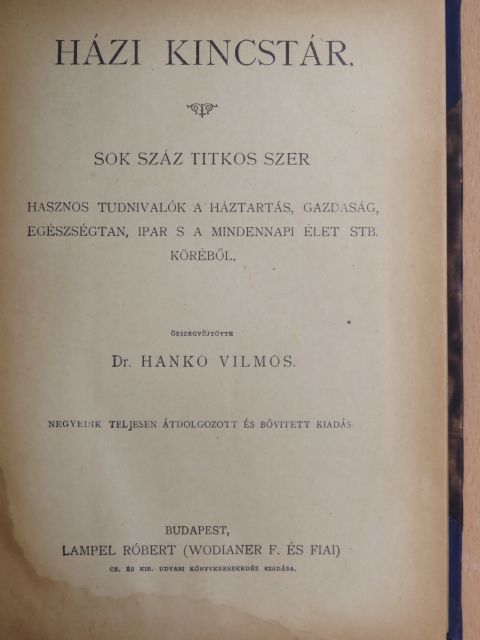 Dr. Hankó Vilmos - Házi kincstár [antikvár]