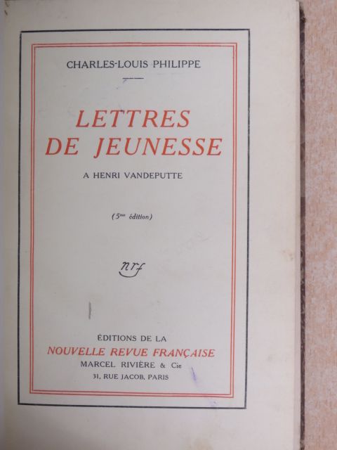 Charles-Louis Philippe - Lettres de Jeunesse a Henri Vandeputte [antikvár]