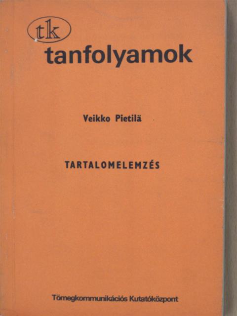 Veikko Pietilä - Tartalomelemzés [antikvár]