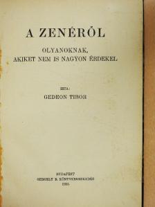 Gedeon Tibor - A zenéről [antikvár]