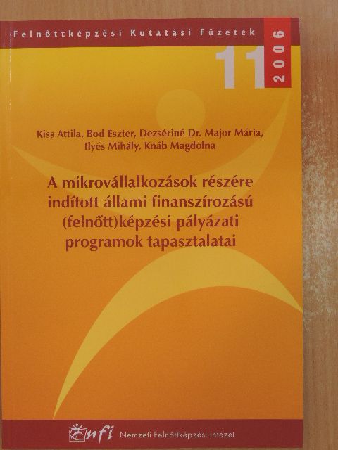 Bod Eszter - A mikrovállalkozások részére indított állami finanszírozású (felnőtt)képzési pályázati programok tapasztalatai [antikvár]