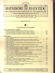 Hatásköri jegyzék 2003. április [antikvár]