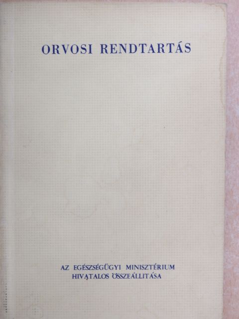 Orvosi rendtartás [antikvár]