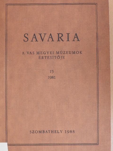 Horváth Ernő - Savaria 15. [antikvár]
